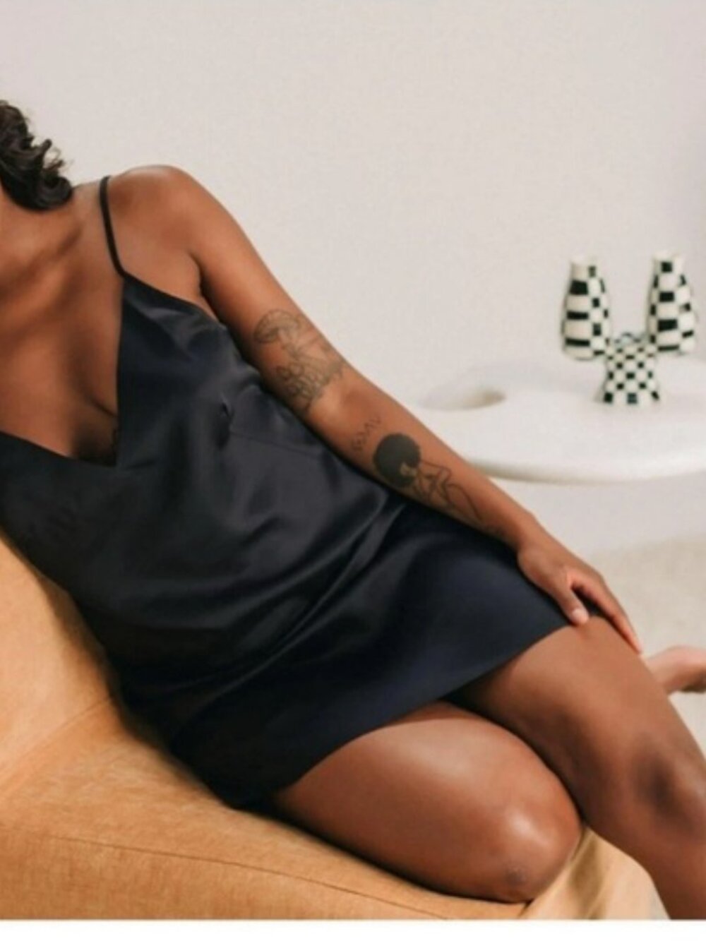 NEW! ETTITUDE Black Sateen Bamboo Slip Dress – Size S, Vegan Silk
